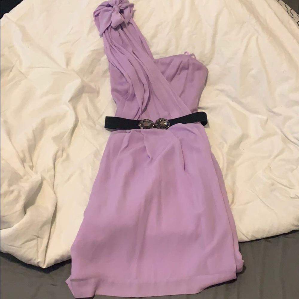 Lavender formal mini dress